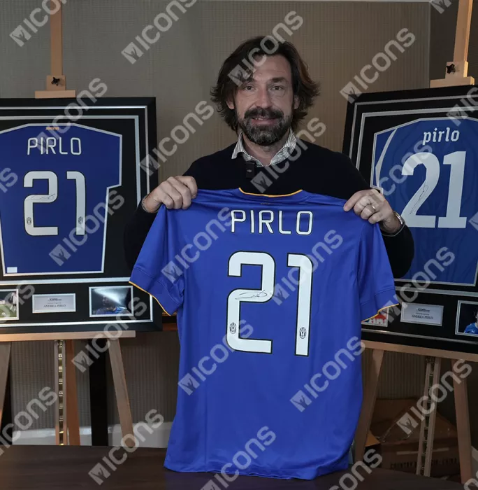 Andrea Pirlo Back Signed Juventus 2014-15 Away Shirt In Deluxe Packaging