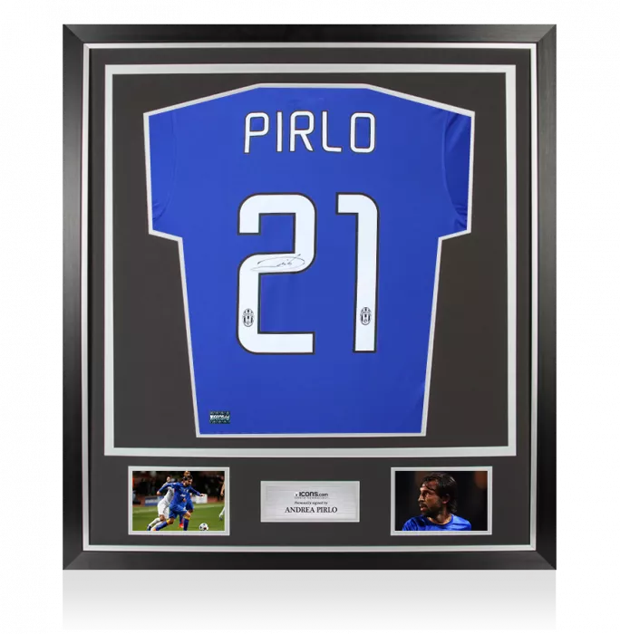 Andrea Pirlo Back Signed Juventus 2014-15 Away Shirt In Classic Frame