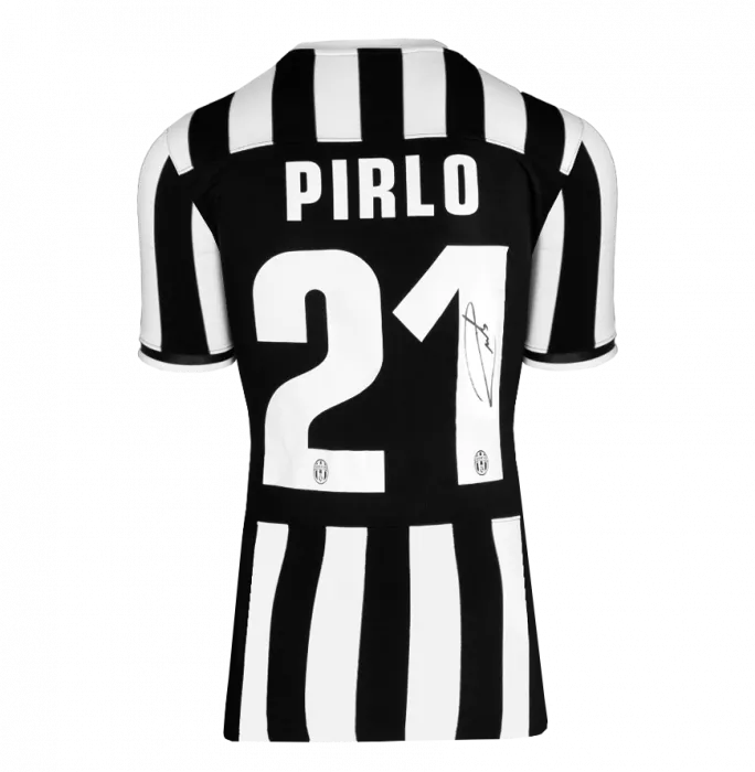 Andrea Pirlo Back Signed Juventus 2015-16 Home Shirt In Hero Frame: Option 1