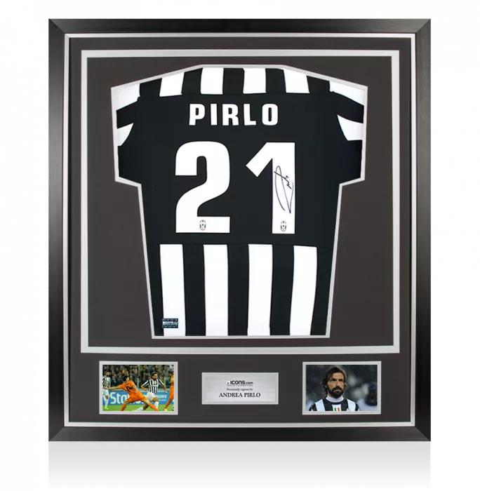 Andrea Pirlo Back Signed Juventus 2015-16 Home Shirt In Classic Frame