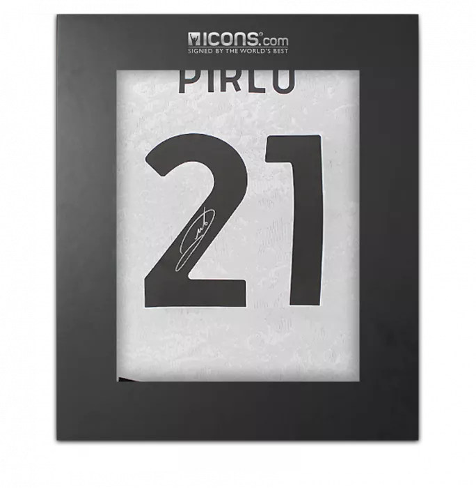 Andrea Pirlo Back Signed Juventus 2024-25 Home Shirt With Fan Style Numbers In Deluxe Packaging