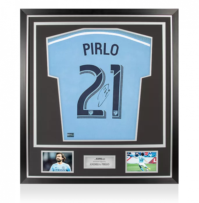 Andrea Pirlo Back Signed New York City FC Home Shirt In Classic Frame