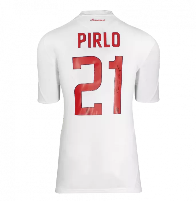 Andrea Pirlo Official AC Milan Back Signed And Framed 2008-09 Away Shirt