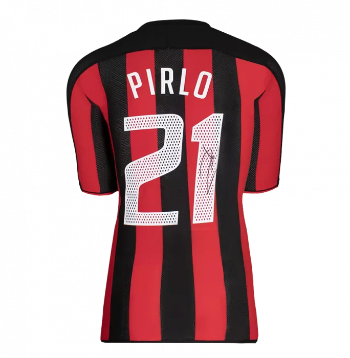 Andrea Pirlo Official AC Milan Back Signed Signed And Framed 2003-04 Home Shirt
