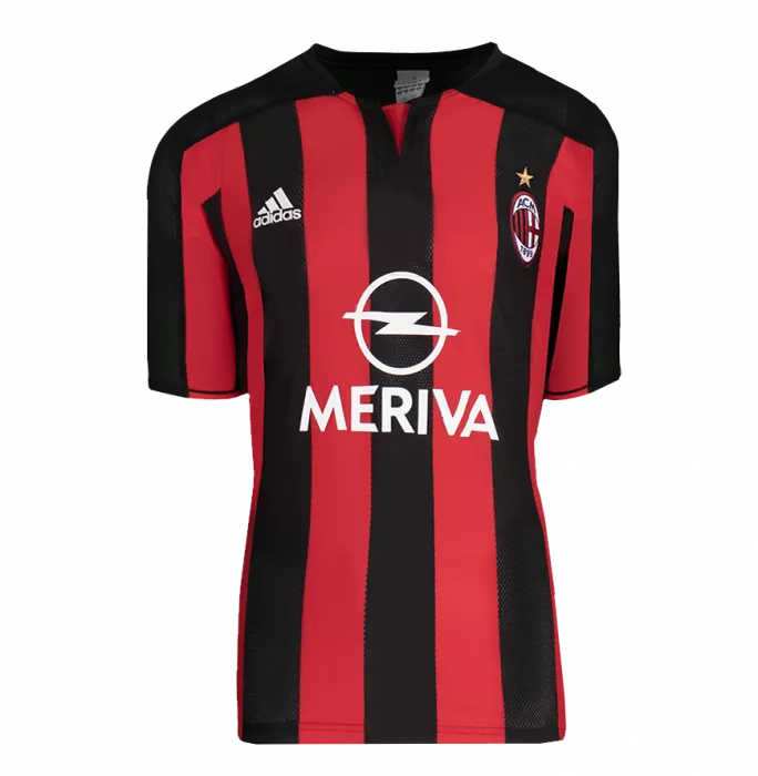 Andrea Pirlo Official AC Milan Back Signed Signed And Framed 2003-04 Home Shirt