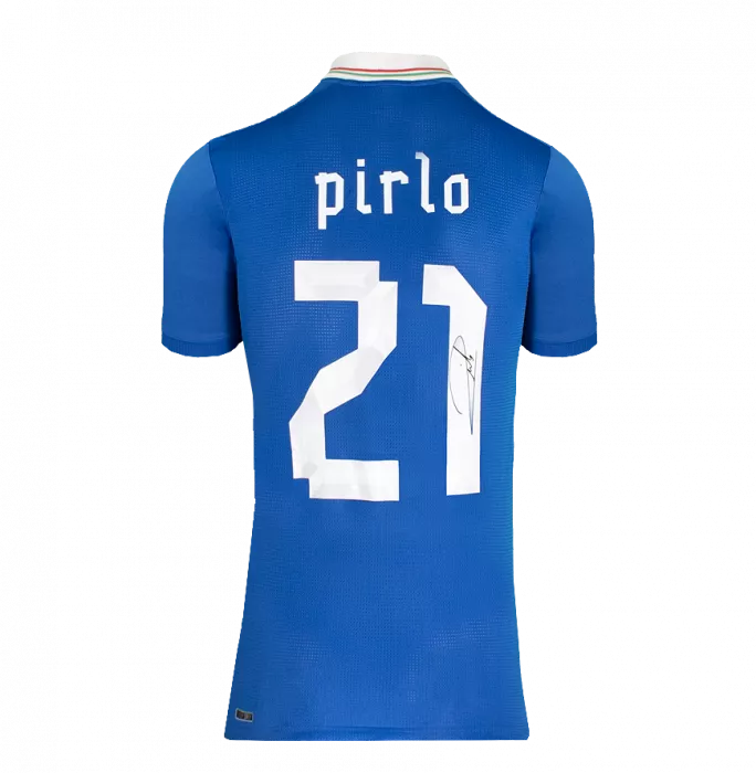 Andrea Pirlo Official FIFA World Cup™ Back Signed And Framed Italy 2012 Home Shirt