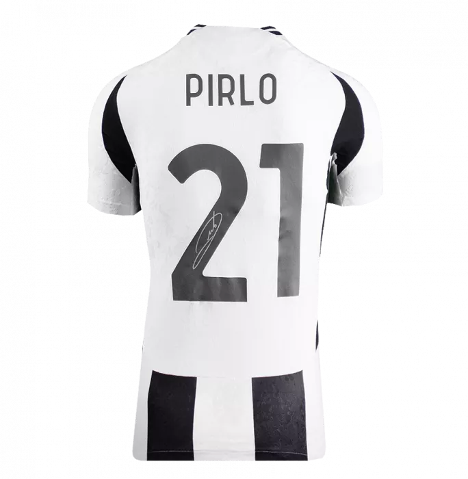 Andrea Pirlo Official UEFA Champions League Back Signed And Framed Juventus 2024-25 Home Shirt With Fan Style Numbers