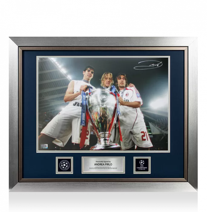 Andrea Pirlo Official UEFA Champions League Signed and Framed AC Milan Photo: UEFA Champions League Winner