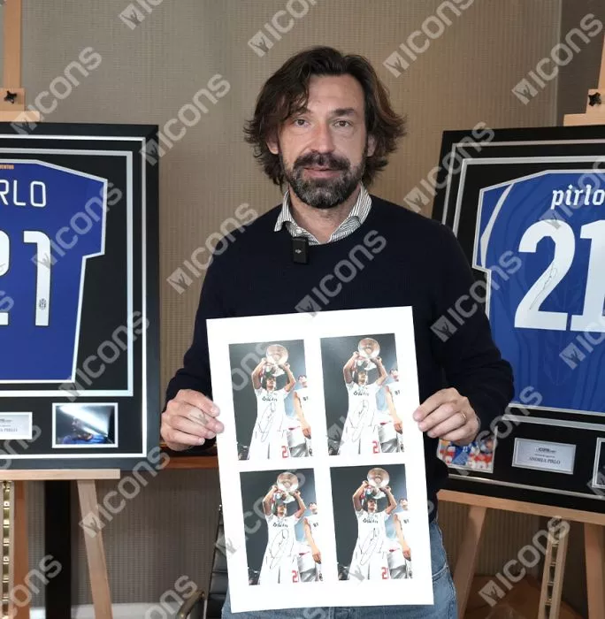 Andrea Pirlo Official UEFA Champions League Signed 3D Mini Replica Trophy On Stand: 2007 Winner