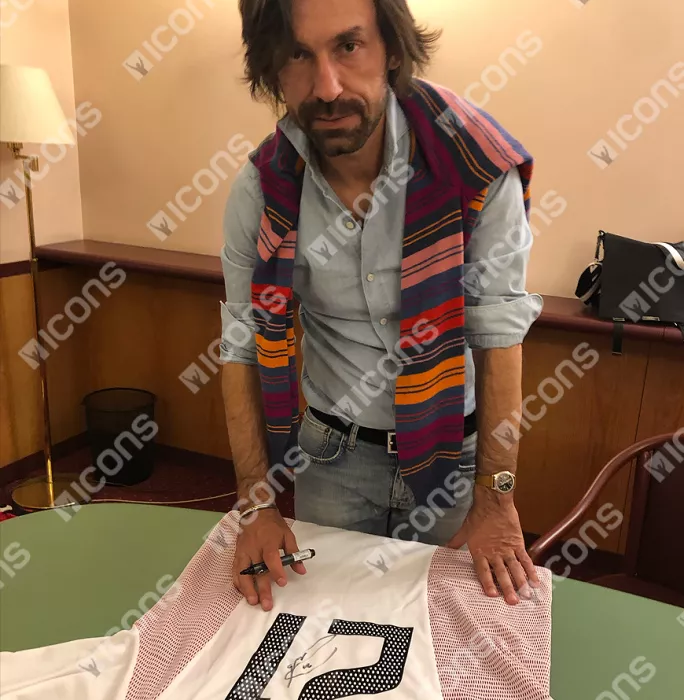 Andrea Pirlo Signed AC Milan 2002-03 Away Shirt In Classic Frame