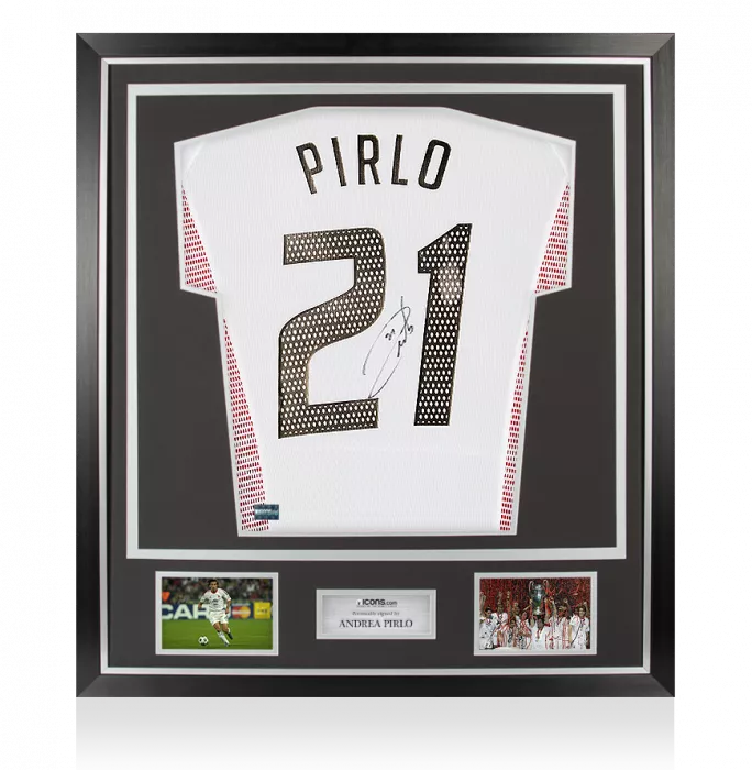 Andrea Pirlo Signed AC Milan 2002-03 Away Shirt In Classic Frame