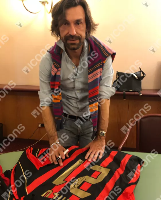 Andrea Pirlo Signed AC Milan 2006-07 Home Shirt In Classic Frame