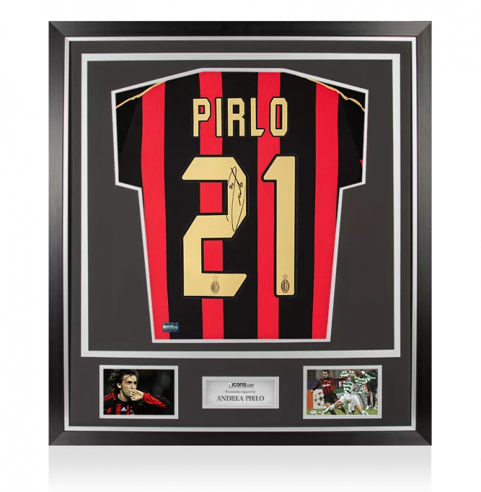 Andrea Pirlo Signed AC Milan 2006-07 Home Shirt In Classic Frame