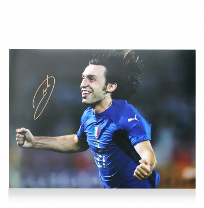Andrea Pirlo Signed Italy Photo In Premium Photo Frame: FIFA World Cup Winner