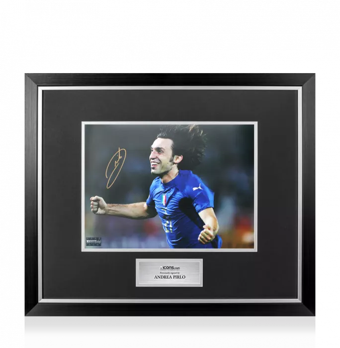 Andrea Pirlo Signed Italy Photo In Premium Photo Frame: FIFA World Cup Winner