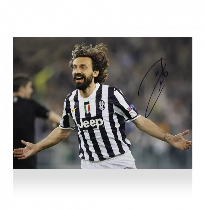 Andrea Pirlo Signed Juventus Photo: Goal vs Olympique Lyonnais