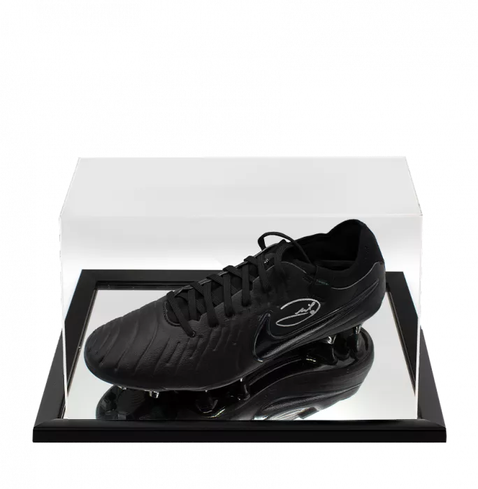 Andrea Pirlo Signed Nike Tiempo Black Boot In Acrylic Case