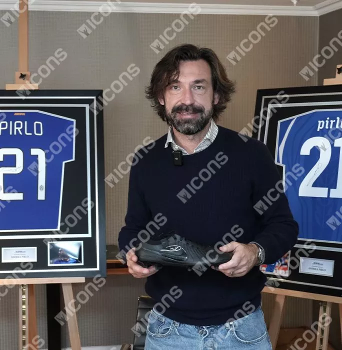 Andrea Pirlo Signed Nike Tiempo Black Boot In Deluxe Packaging