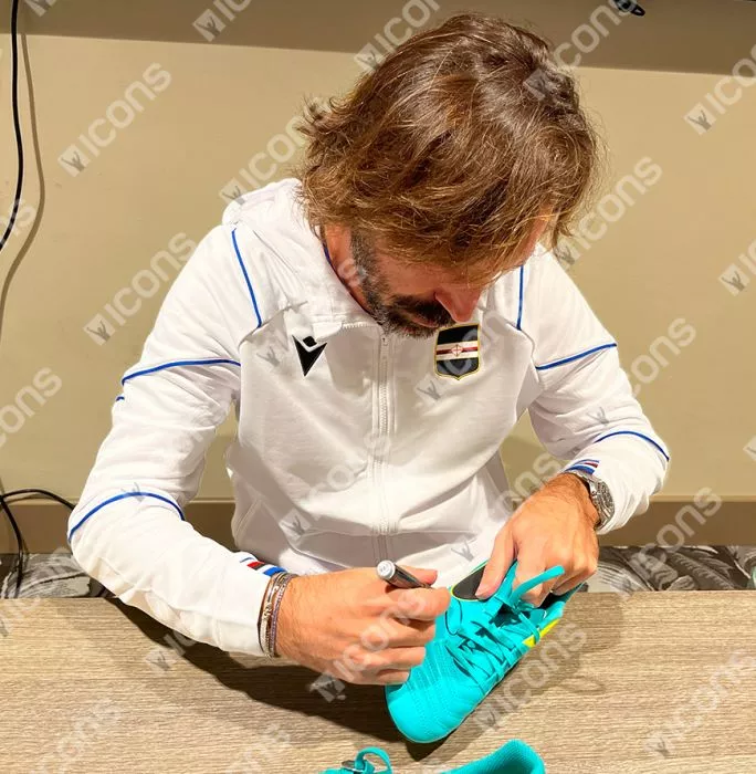Andrea Pirlo Signed Nike Tiempo Boot In Bubble Frame: Option 1