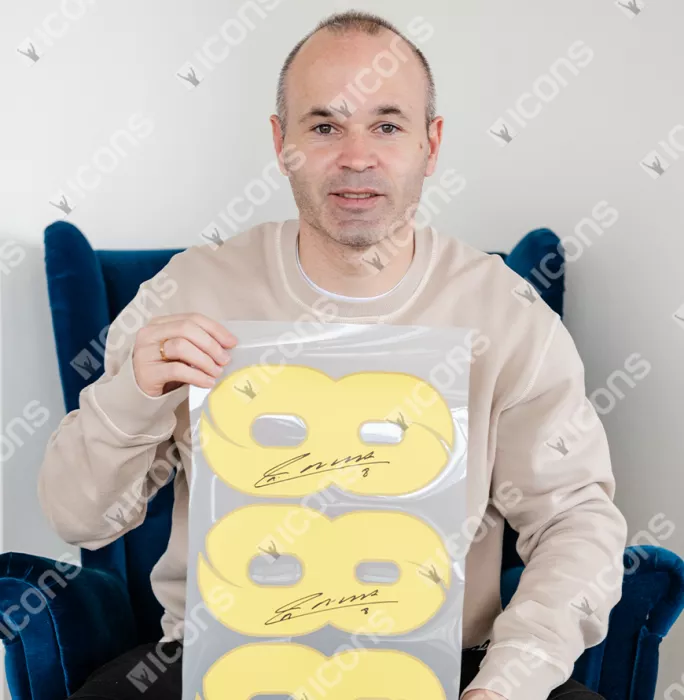 Andres Iniesta Official FC Barcelona Back Signed And Framed 2012-2013 Home Shirt - Infinity Edition