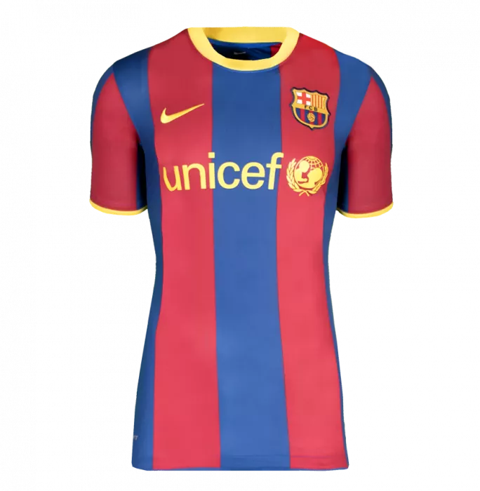 Andres Iniesta Official FC Barcelona Front Signed And Framed 2010-11 Home Shirt