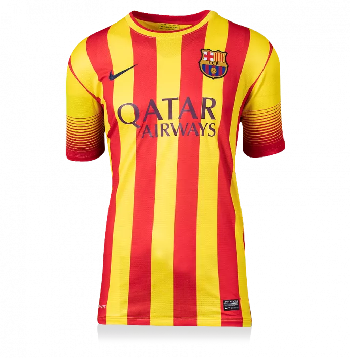 Andres Iniesta Official FC Barcelona Signed 2013-14 Away Shirt