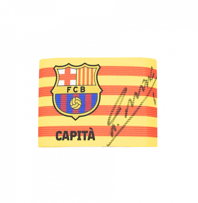 Andres Iniesta Official FC Barcelona Signed And Framed Captain's Armband