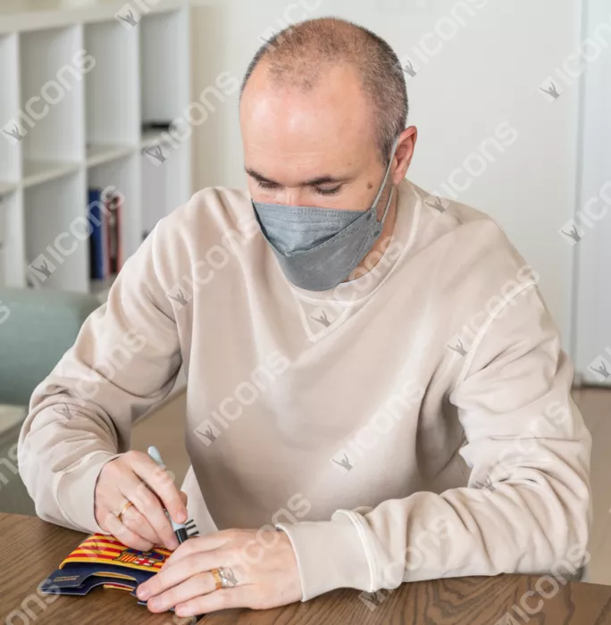 Andres Iniesta Official FC Barcelona Signed And Framed Captain's Armband