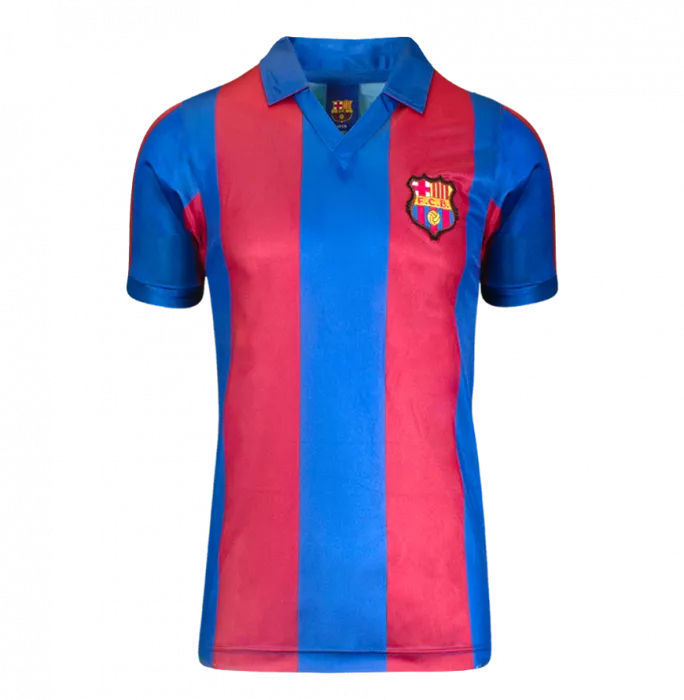 Andres Iniesta Official UEFA Champions League Back Signed And Hero Framed Retro FC Barcelona Home Shirt