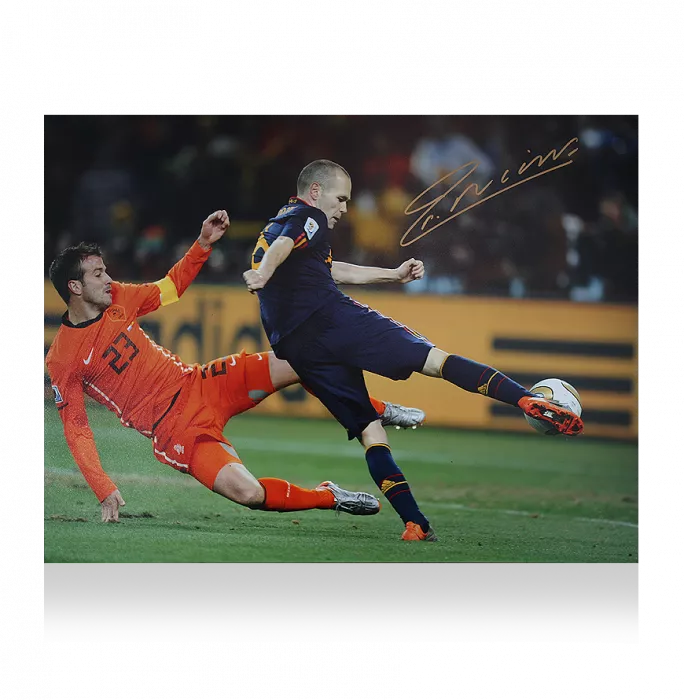 Andres Iniesta Signed And Framed Spain Photo: Iconic 2010 FIFA World Cup Final Goal Vs Netherlands