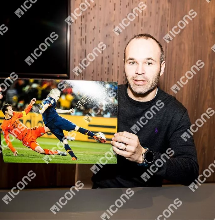 Andres Iniesta Signed And Framed Spain Photo: Iconic 2010 FIFA World Cup Final Goal Vs Netherlands