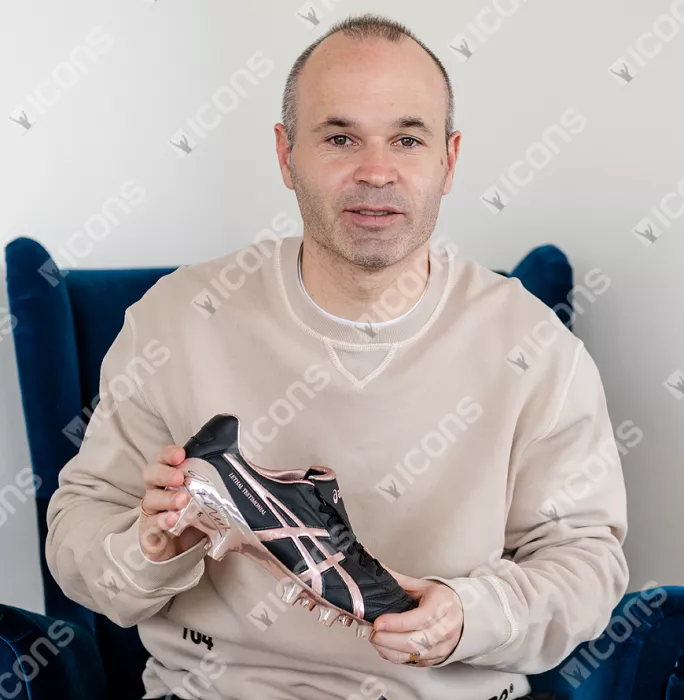 Andres Iniesta Signed Black Asics Lethal 4G Boot