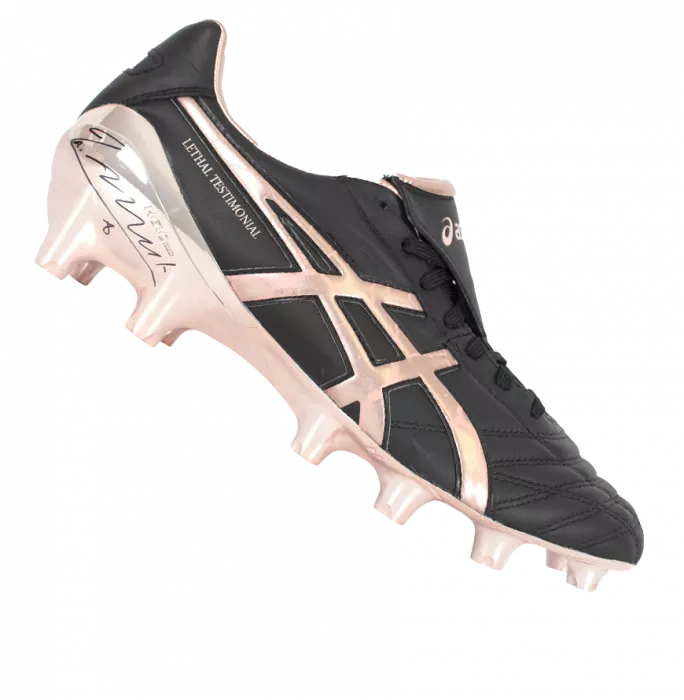 Andres Iniesta Signed Black Asics Lethal 4G Boot