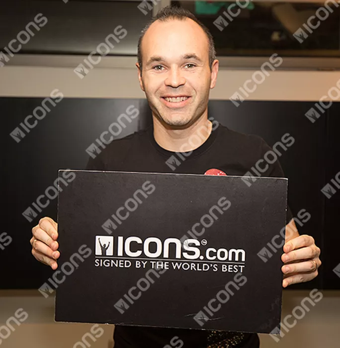 Andres Iniesta Signed Mini Spain Photo: UEFA EURO 2012 Winner