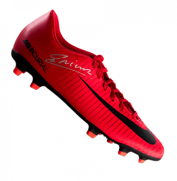 Andres Iniesta Signed Red and Black Nike Mercurial Boot