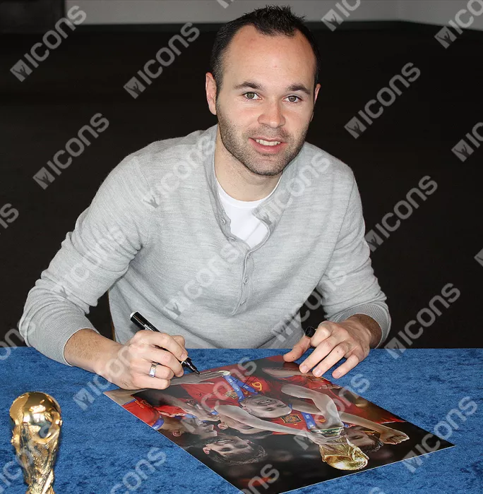 Andres Iniesta Signed Spain Photo: 2010 FIFA World Cup Winner