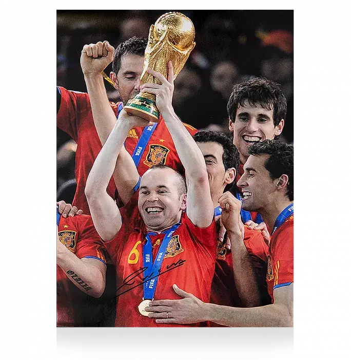 Andres Iniesta Signed Spain Photo: 2010 FIFA World Cup Winner