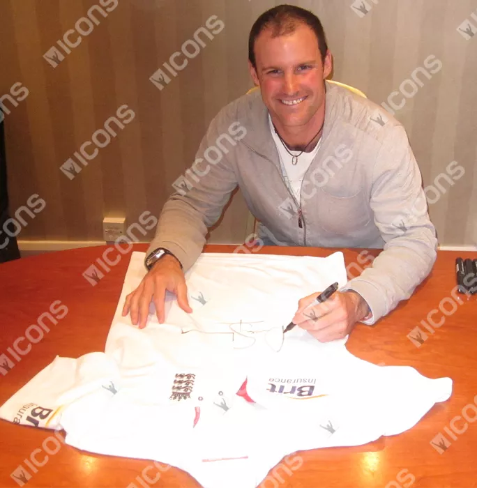Andrew Strauss Front Signed England Cricket Shirt