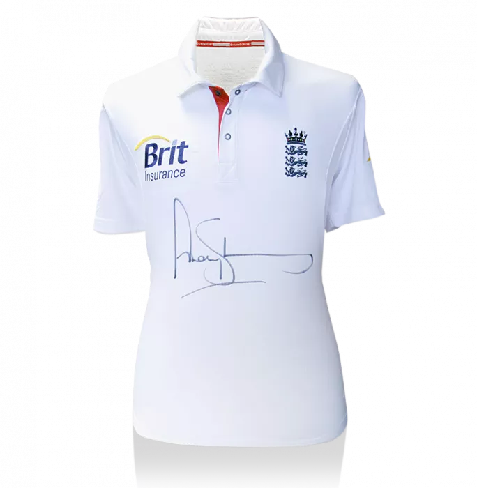 Andrew Strauss Front Signed England Cricket Shirt