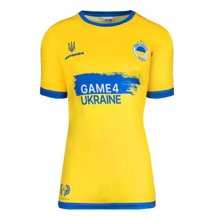 Andriy Shevchenko Back Signed Game4Ukraine Shirt In Hero Frame: Option 1