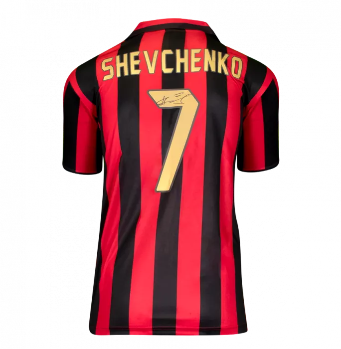 Andriy Shevchenko Official AC Milan Back Signed And Framed 1988 Home Shirt With Fan Style Numbers