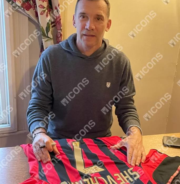 Andriy Shevchenko Official AC Milan Back Signed And Framed 2005-06 Home Shirt
