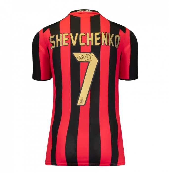Andriy Shevchenko Official AC Milan Back Signed And Framed 2005-06 Home Shirt