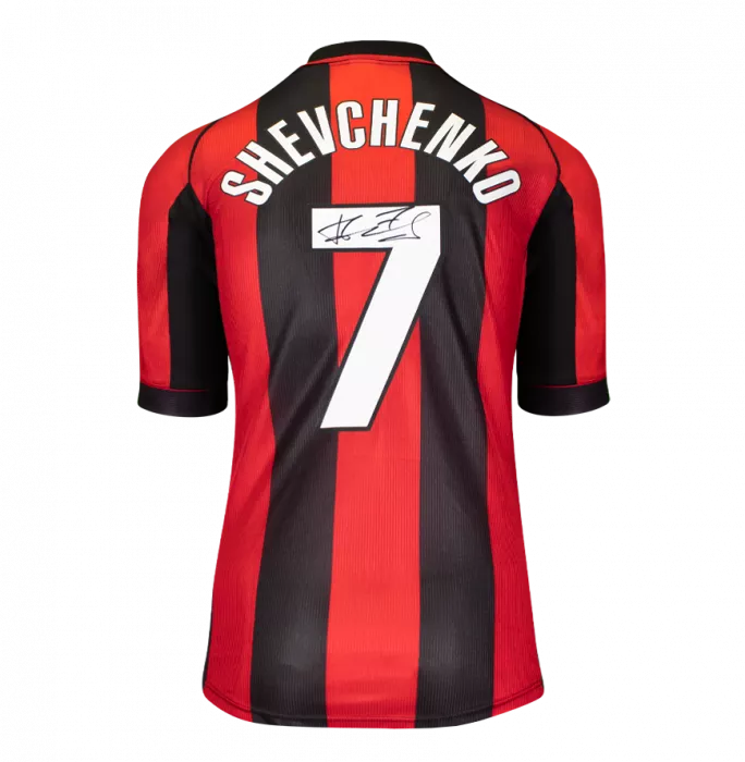 Andriy Shevchenko Official AC Milan Back Signed And Framed 1998-99 Home Shirt