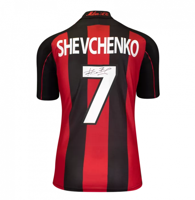 Andriy Shevchenko Official AC Milan Back Signed And Framed 2000-02 Home Shirt