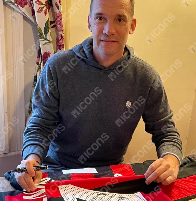 Andriy Shevchenko Official AC Milan Back Signed And Framed 2002-03 Home Shirt