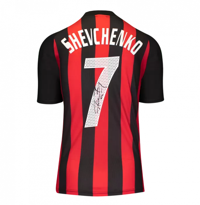 Andriy Shevchenko Official AC Milan Back Signed And Framed 2002-03 Home Shirt