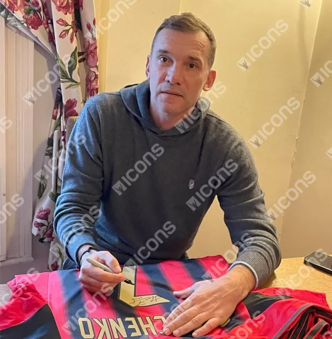 Andriy Shevchenko Official AC Milan Back Signed And Framed 2004-05 Home Shirt