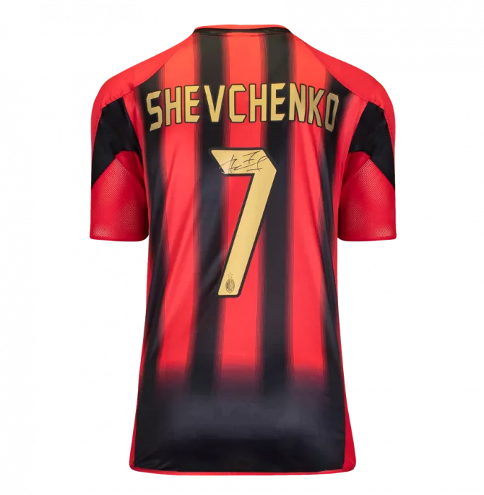 Andriy Shevchenko Official AC Milan Back Signed And Framed 2004-05 Home Shirt