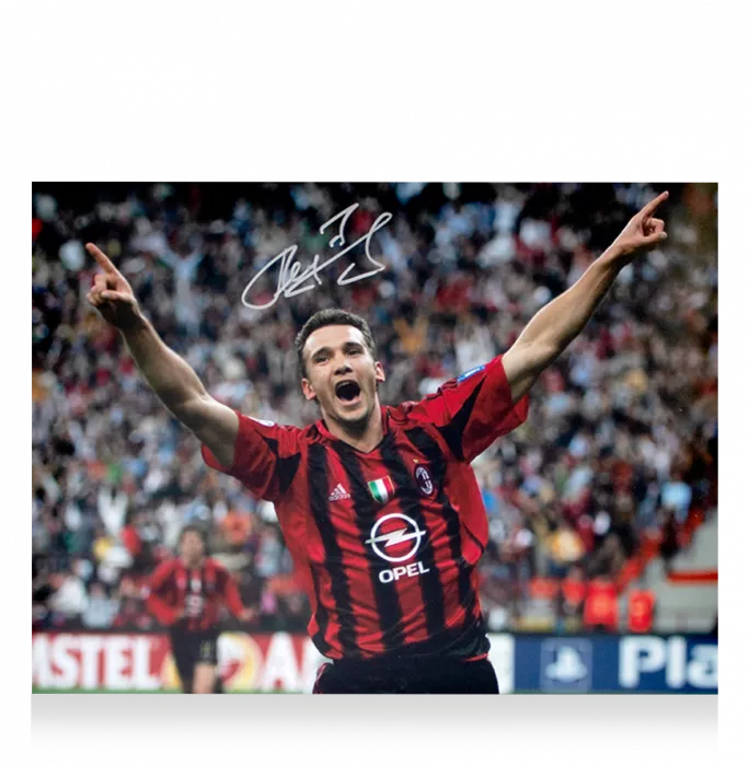 Andriy Shevchenko Official AC Milan Signed And Framed Photo: UEFA Champions League Icon